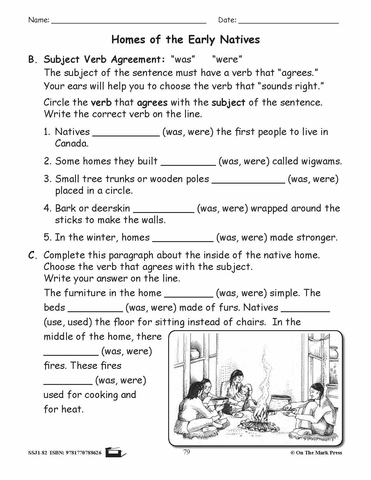 Homes of Early Natives Grammar Lesson Grade 2