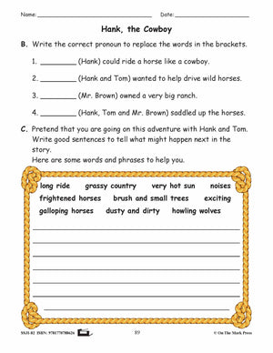 Hank The Cowboy! Grammar Lesson Gr. 2
