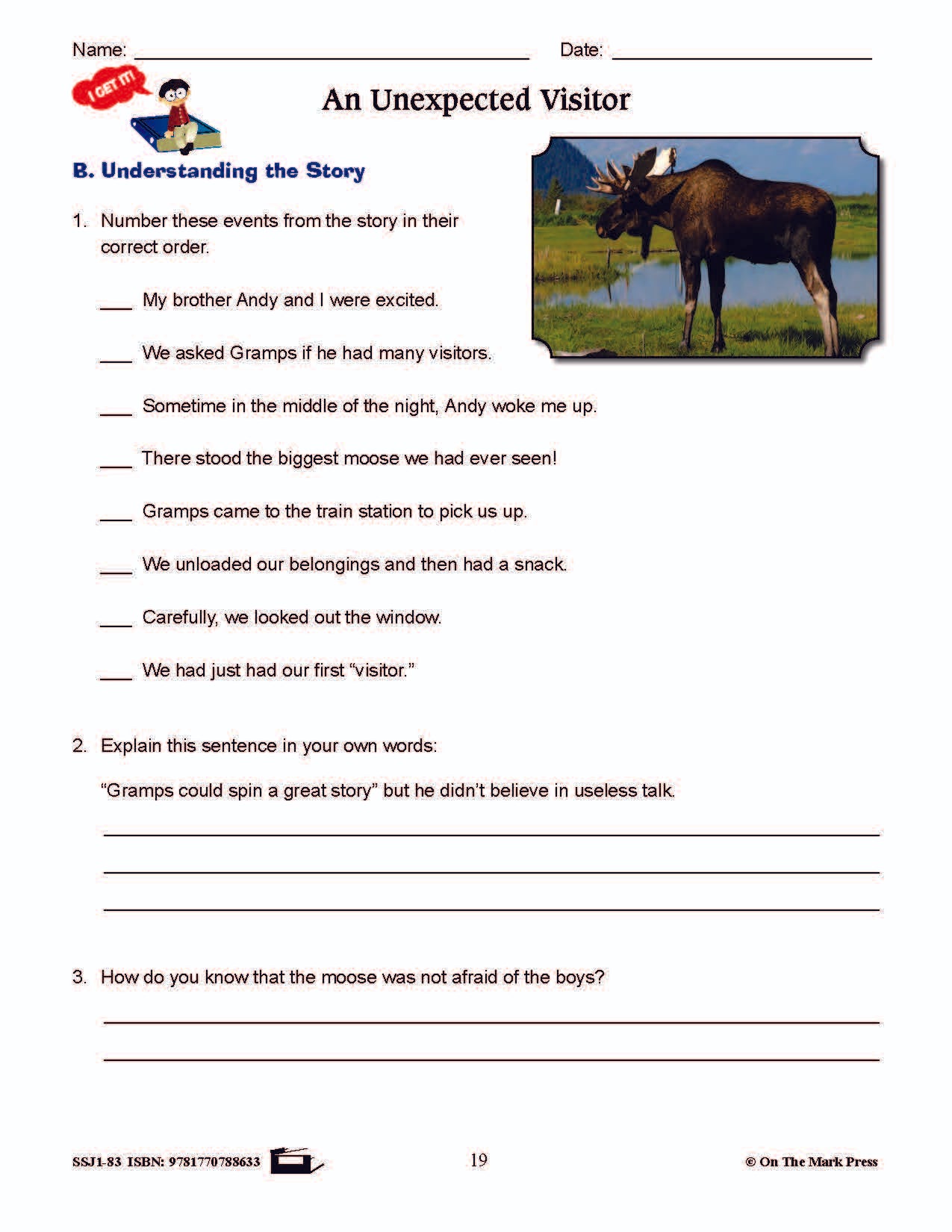 An Unexpected Visitor Reading Lesson Grade 3