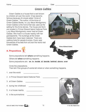 Green Gables Writing & Grammar Lesson Grade 3 (prepositions)