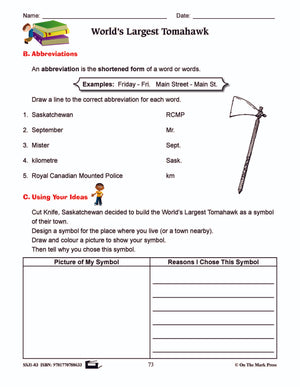 World's Largest Tomahawk Writing & Grammar Lesson Grade 3 (contractions/abbreviation)