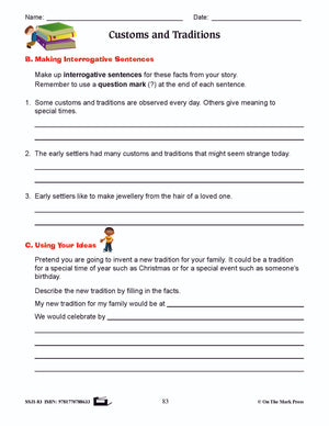 Customs & Traditions Writing & Grammar Lesson Grade 3 (interrogative sentences)