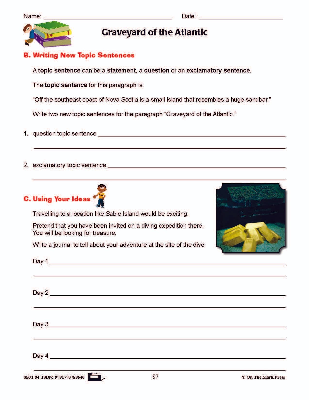 Graveyard of The Atlantic Writing & Grammar Lesson Grade 4 (kinds of sentences)