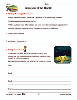 Graveyard of The Atlantic Writing & Grammar Lesson Grade 4 (kinds of sentences)