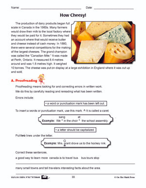 How Cheesy! Writing & Grammar Lesson Grade 4 (identifying punctuation/proofreading)