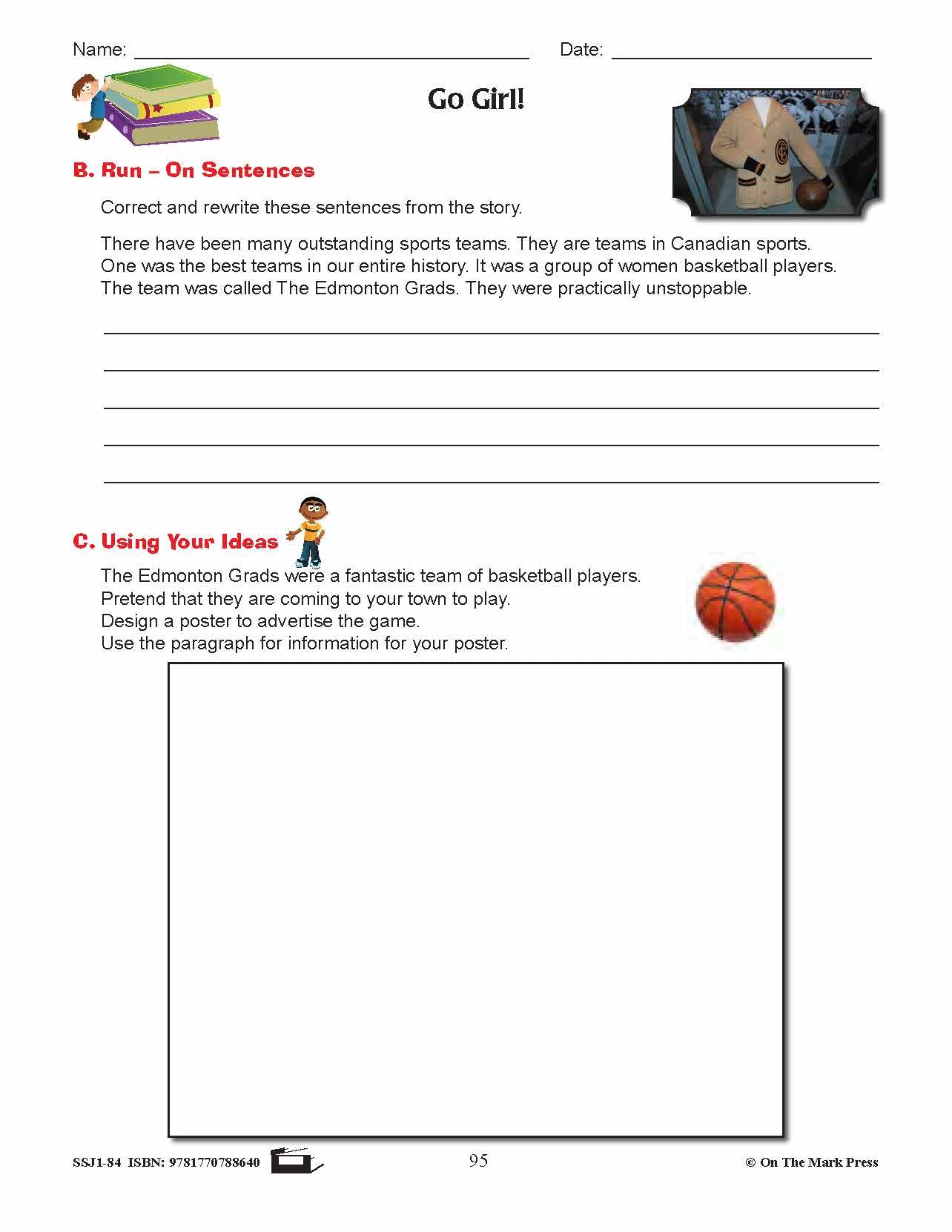 Go Girl! Writing & Grammar Lesson Grade 4 (kinds of sentences)