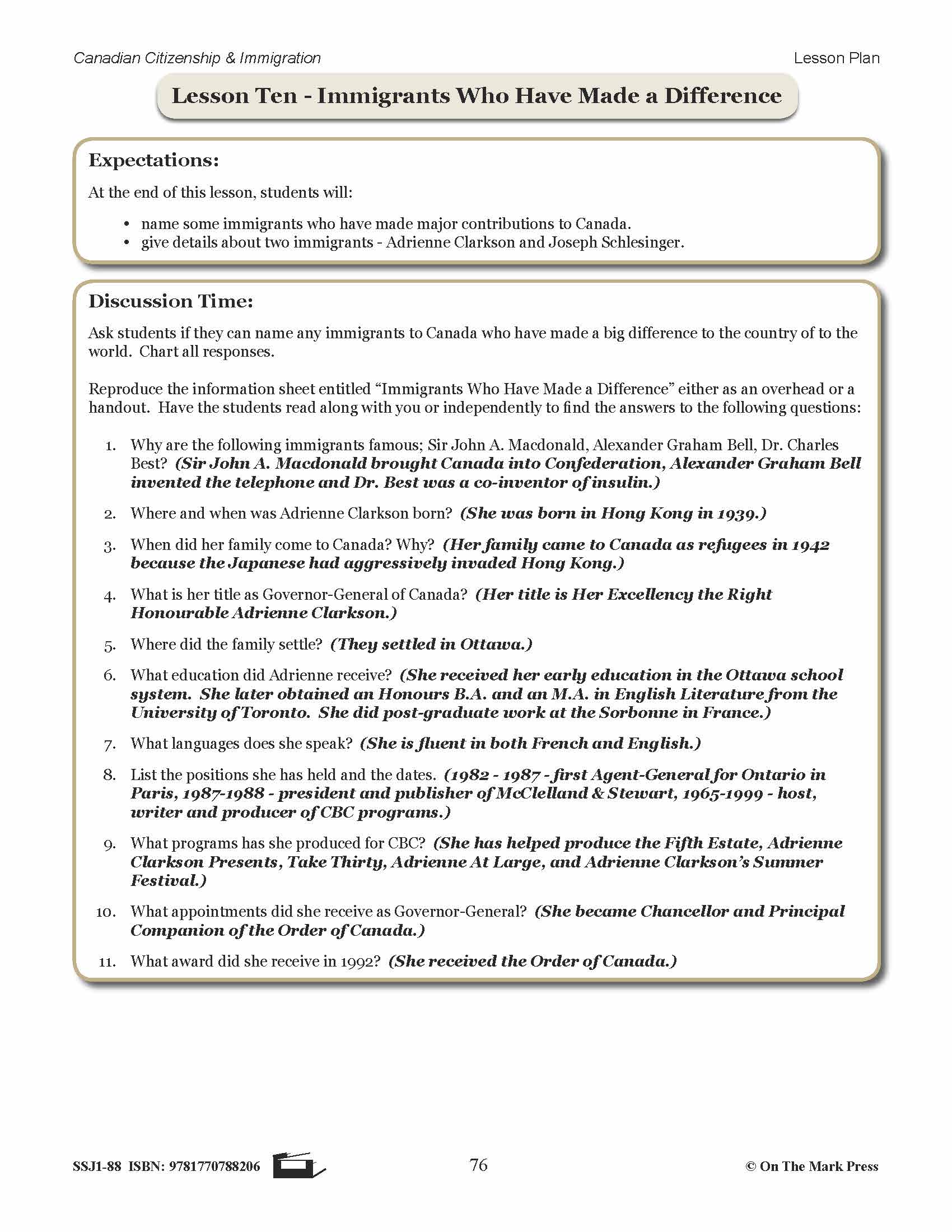 Immigrants Who Have Made A Difference A Unit Test & Extras! E-Lesson Plan Gr. 4-8