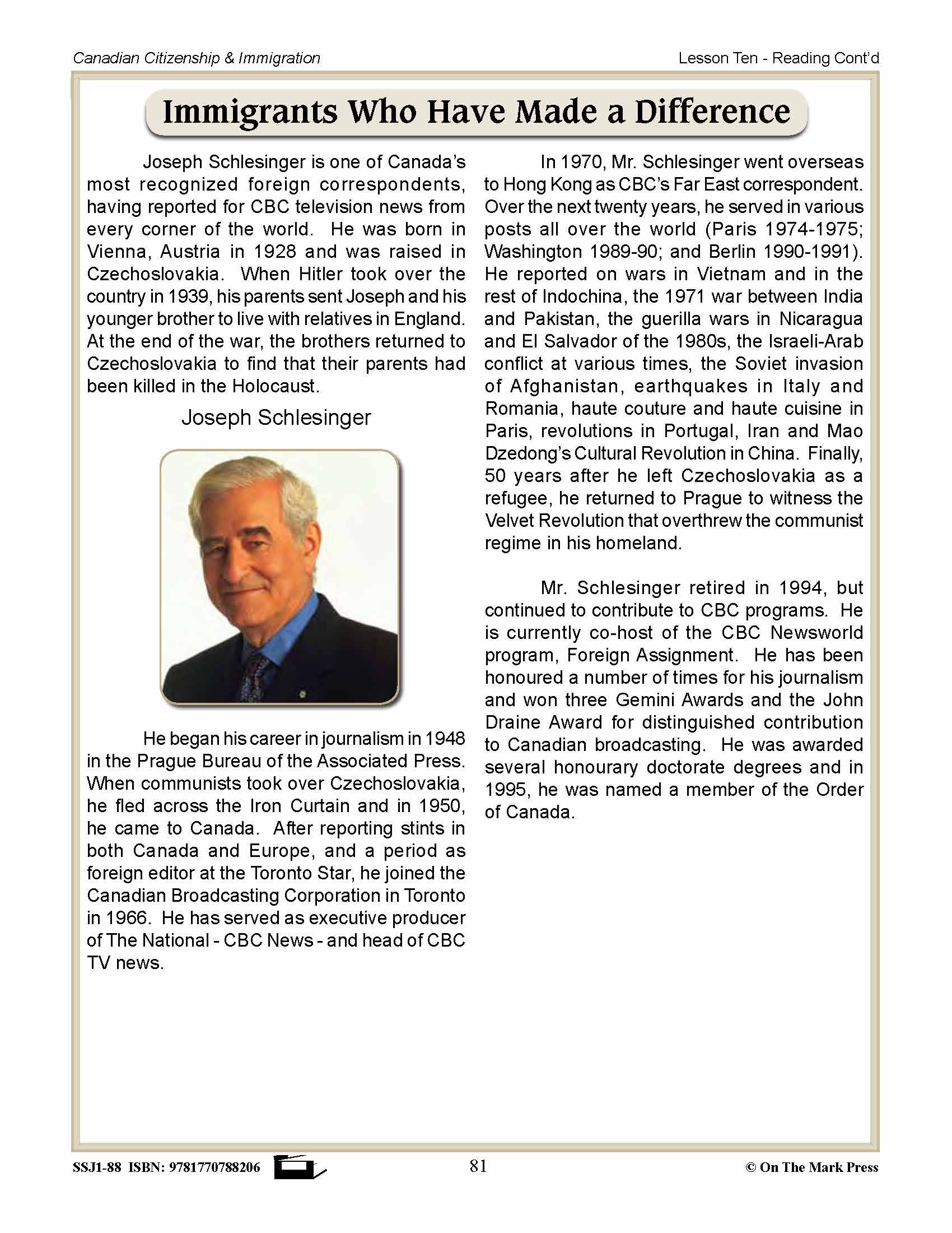 Immigrants Who Have Made A Difference A Unit Test & Extras! E-Lesson Plan Gr. 4-8