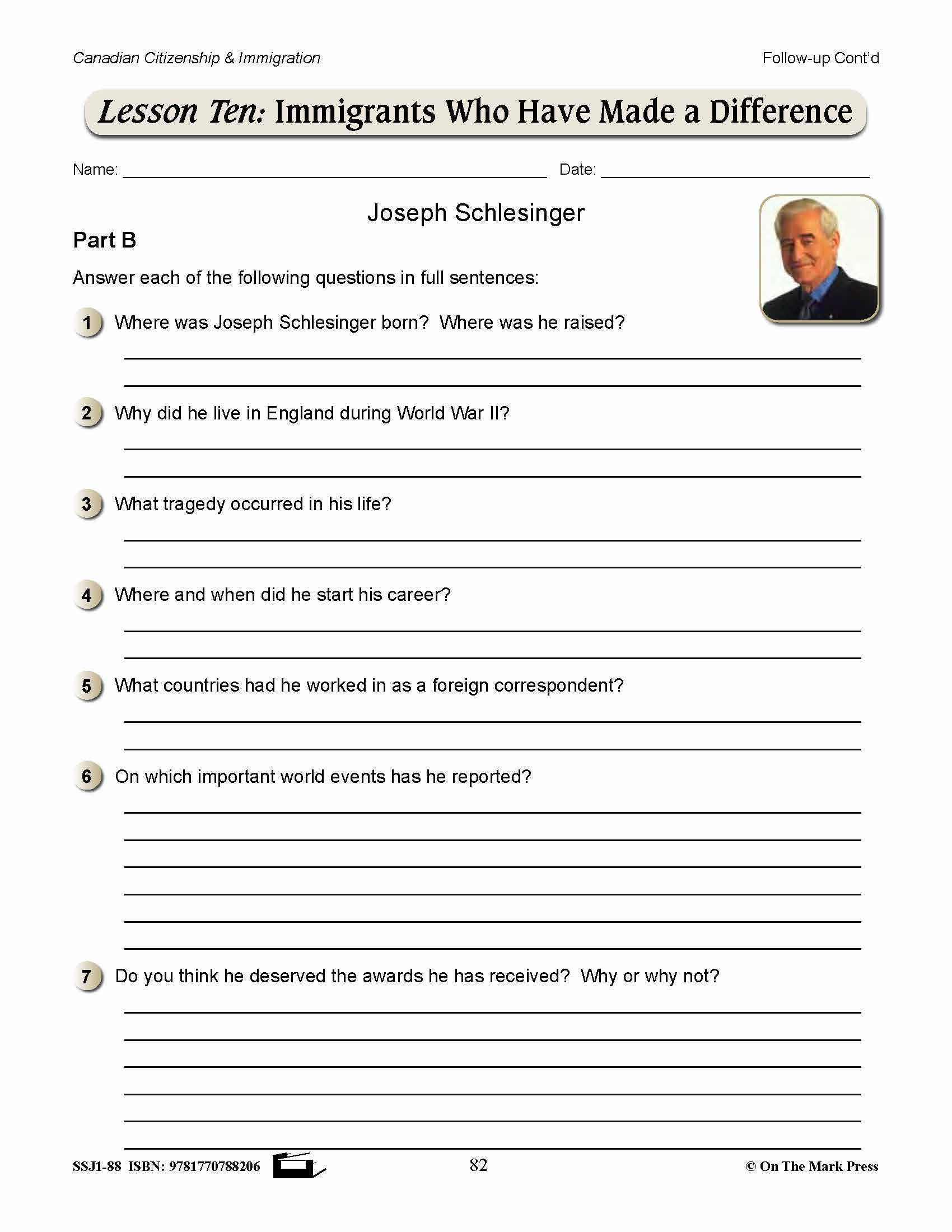 Immigrants Who Have Made A Difference A Unit Test & Extras! E-Lesson Plan Gr. 4-8