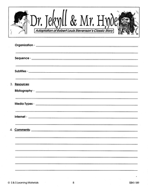 Dr. Jekyll & Mr. Hyde Lit Link/Novel Study Guide Gr. 4-6