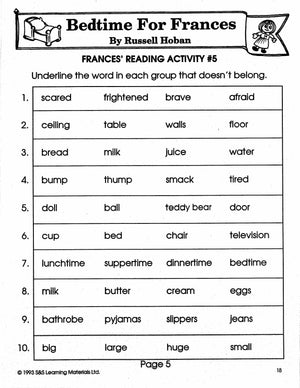 Bedtime for Frances Lit Link/Novel Study Grades 1-3