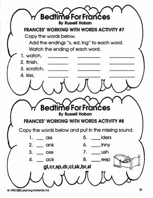 Bedtime for Frances Lit Link/Novel Study Grades 1-3