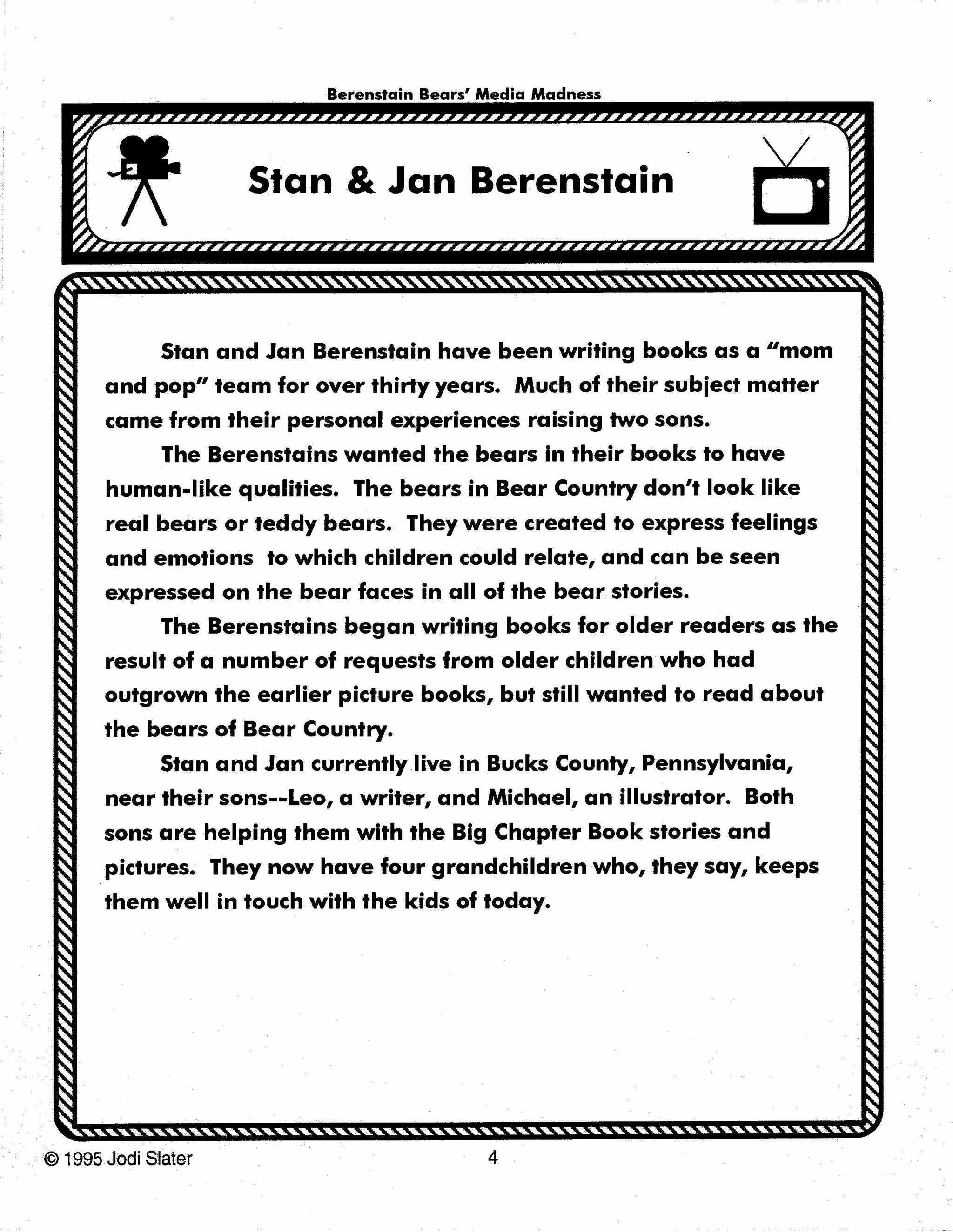 Berenstain Bears: 4 Lit Link/Novel Study Bundle! Grades 1-3