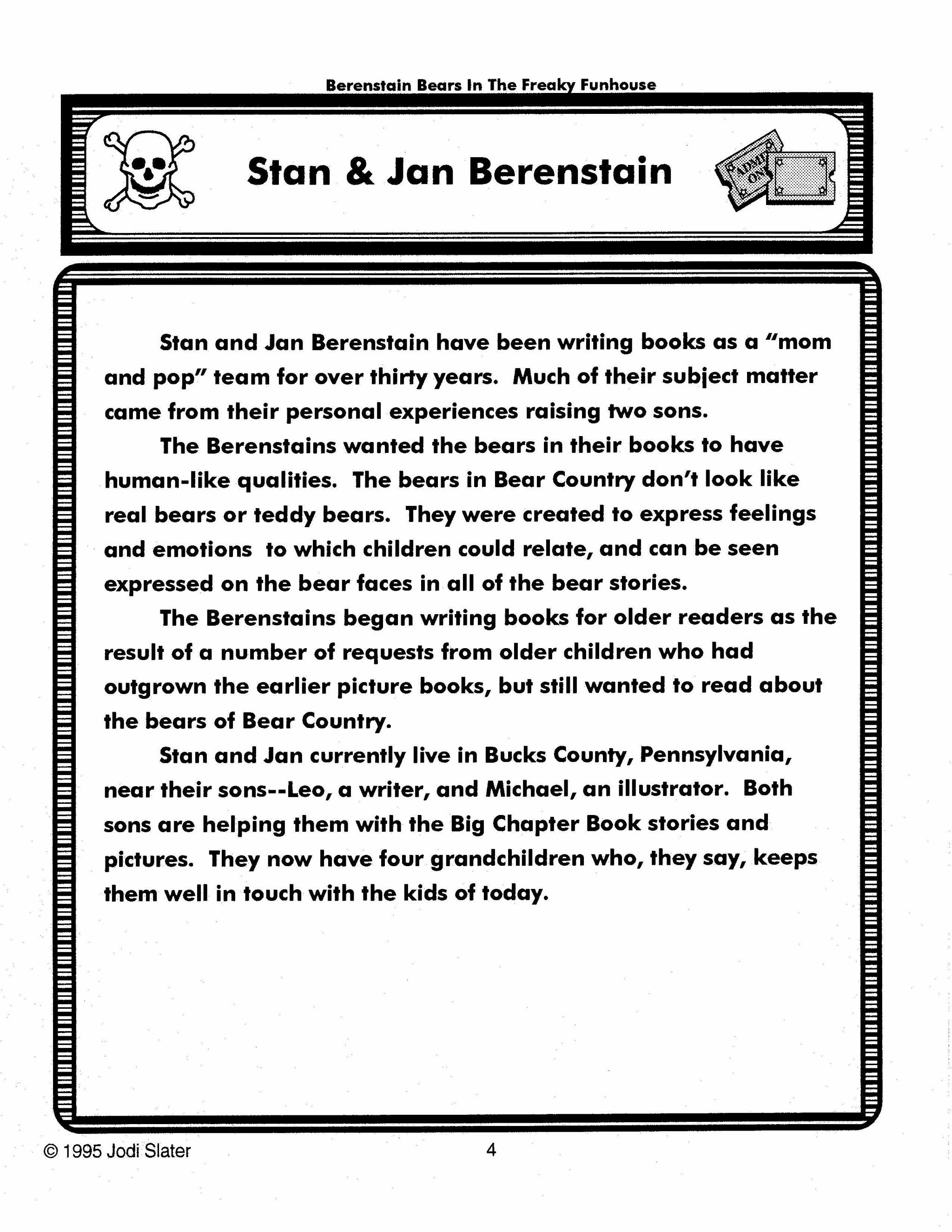 Berenstain Bears: 4 Lit Link/Novel Study Bundle! Grades 1-3