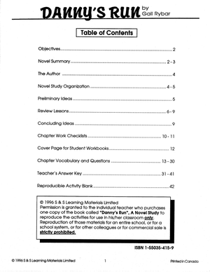 Danny's Run, Lit Link/Novel Study Guide Gr. 4-6