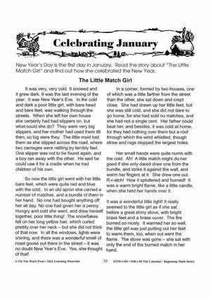 Monthly Calendar Stories & Activities Grades 1-3