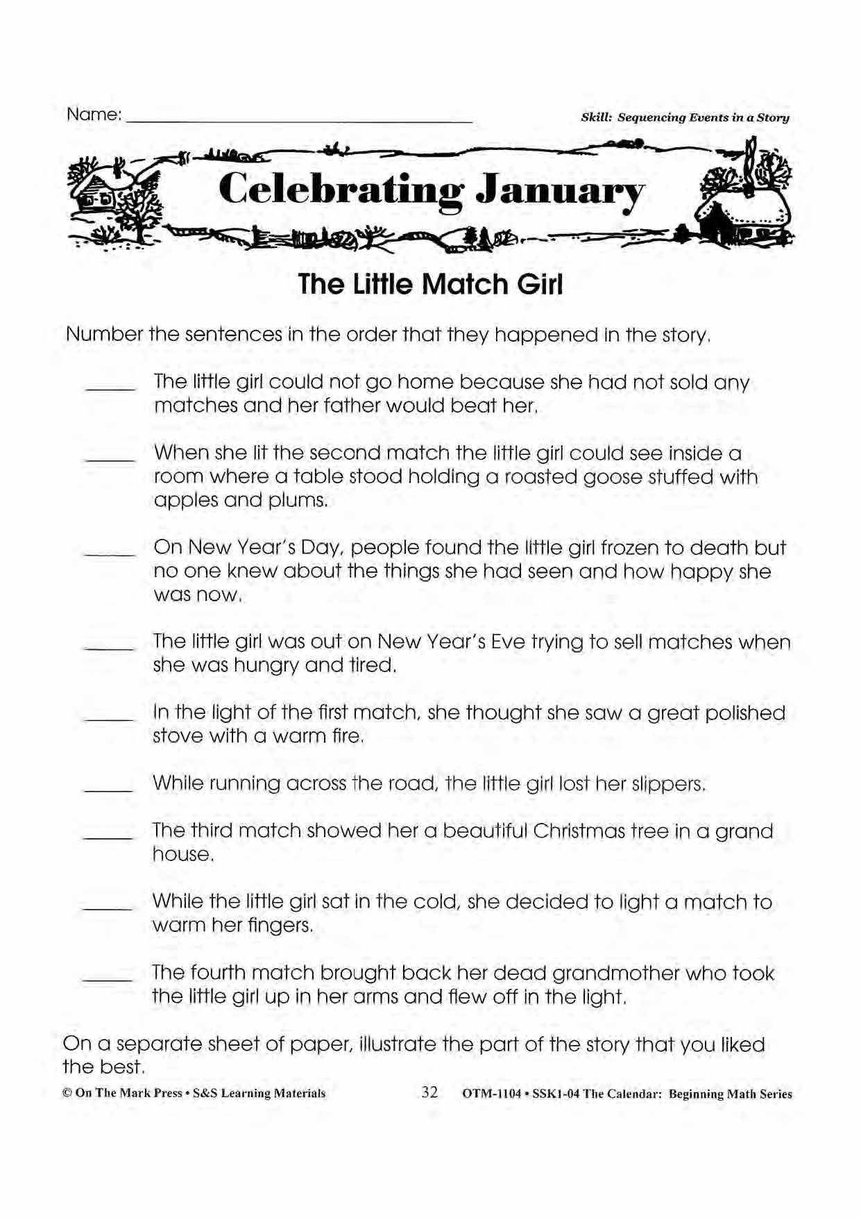 Monthly Calendar Stories & Activities Grades 1-3