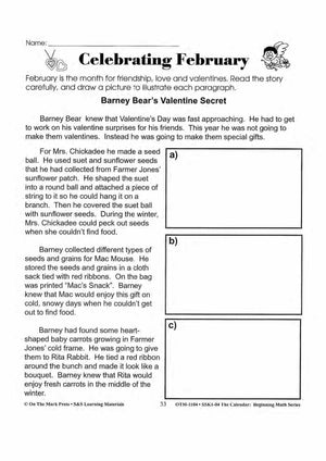 Monthly Calendar Stories & Activities Grades 1-3
