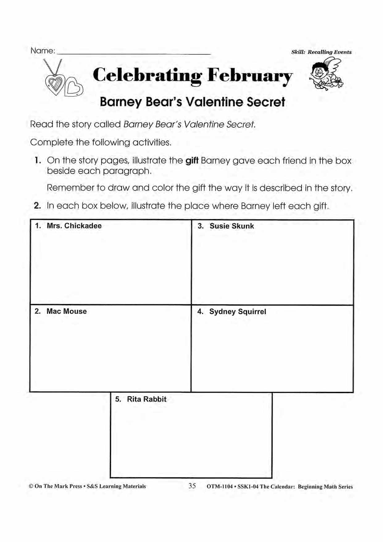 Monthly Calendar Stories & Activities Grades 1-3