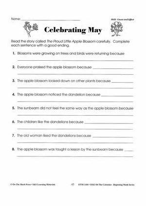 Monthly Calendar Stories & Activities Grades 1-3