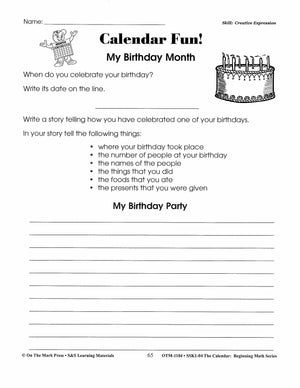 Calendar Activities Grades 1-3