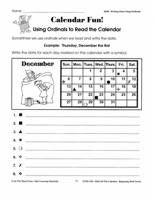 Calendar Activities Grades 1-3