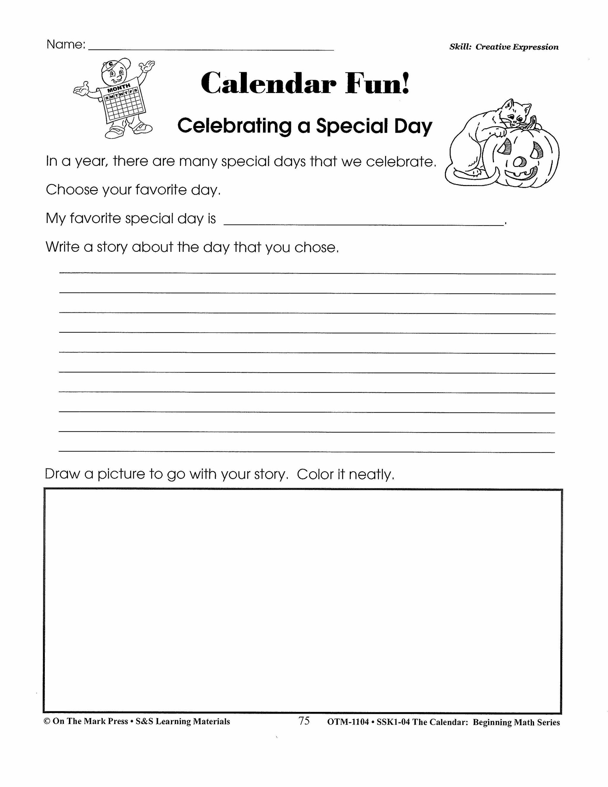 Calendar Activities Grades 1-3