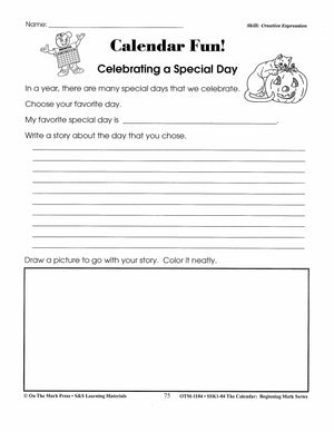 Calendar Activities Grades 1-3