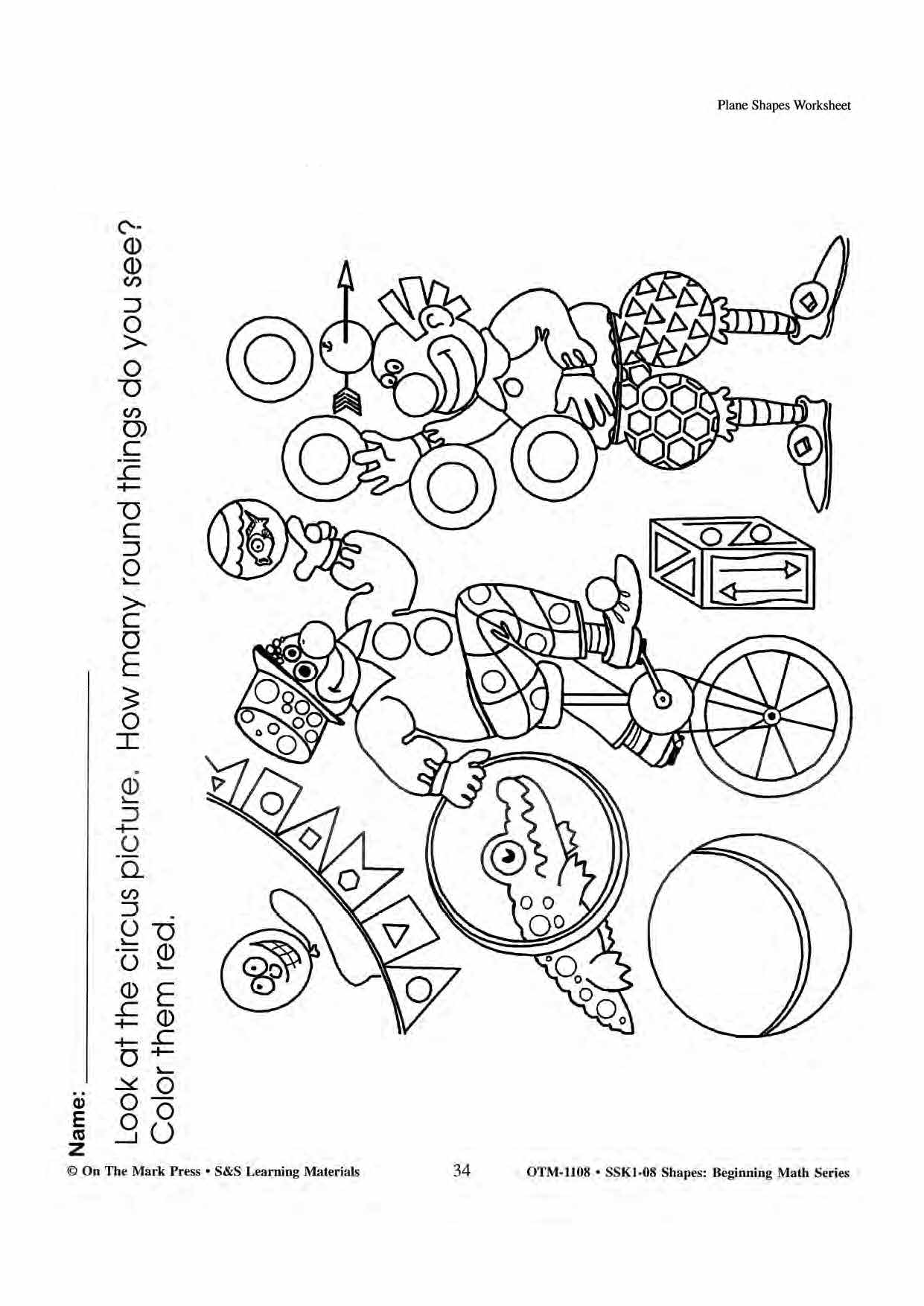 Plane & Solid Worksheets & Center Activities Grades 1-3