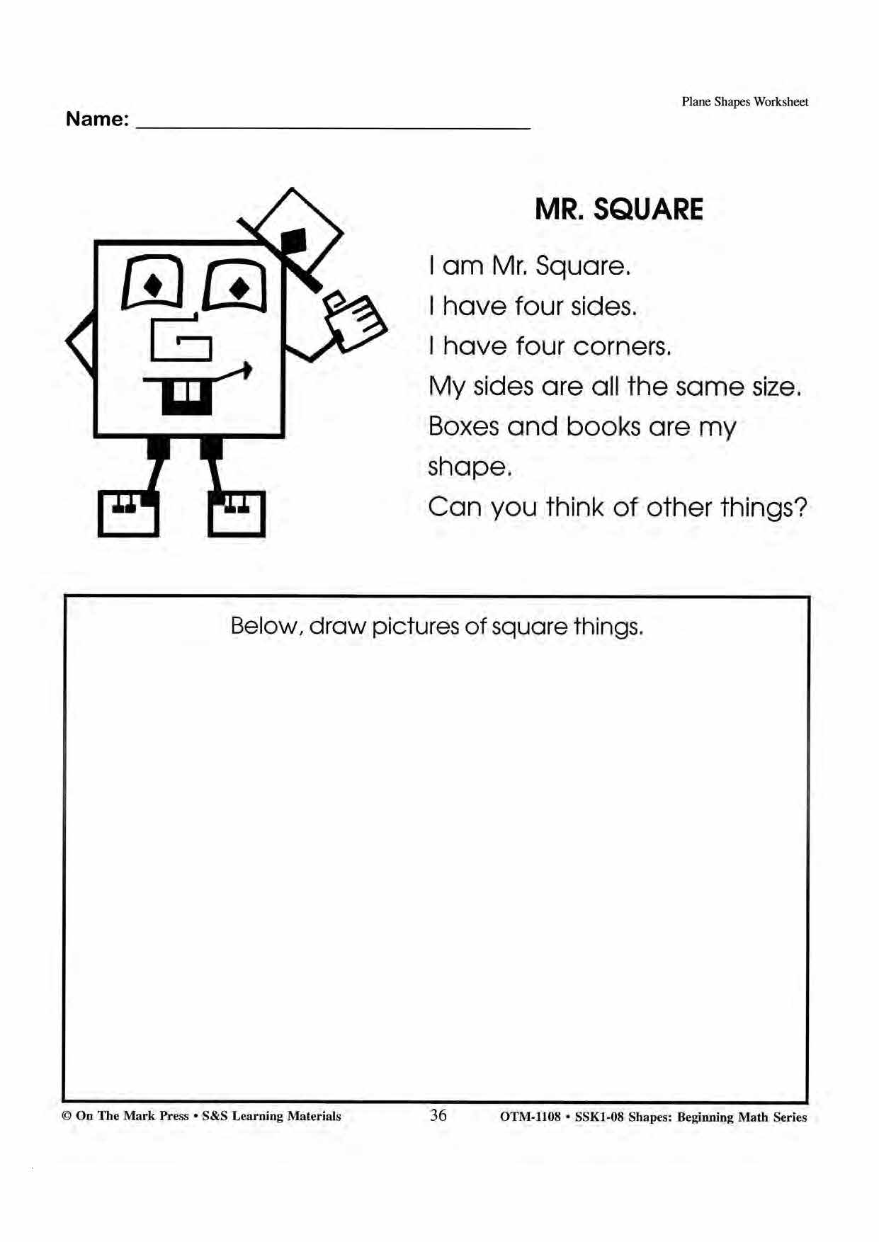Plane & Solid Worksheets & Center Activities Grades 1-3