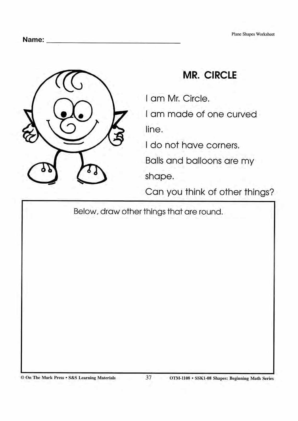 Plane & Solid Worksheets & Center Activities Grades 1-3