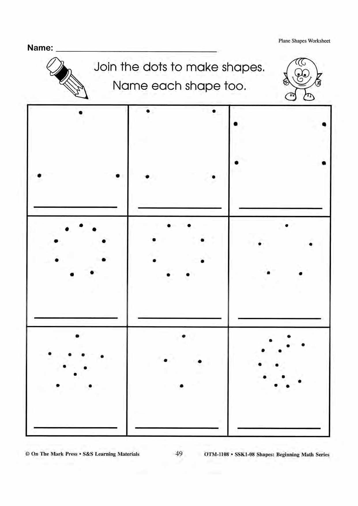 Plane & Solid Worksheets & Center Activities Grades 1-3