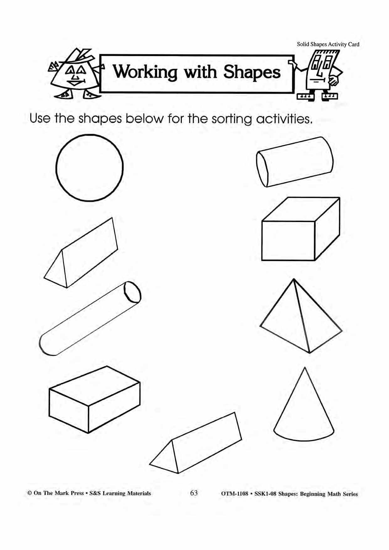 Plane & Solid Worksheets & Center Activities Grades 1-3