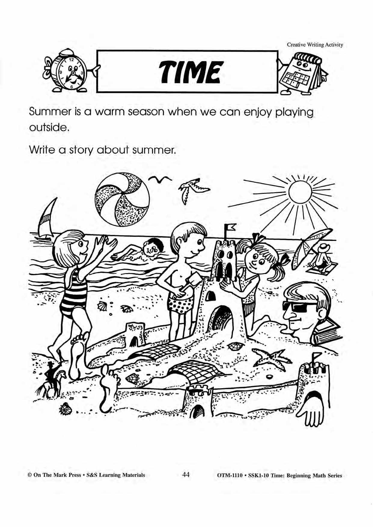 Time Creative Writing Activities Grades 1-3