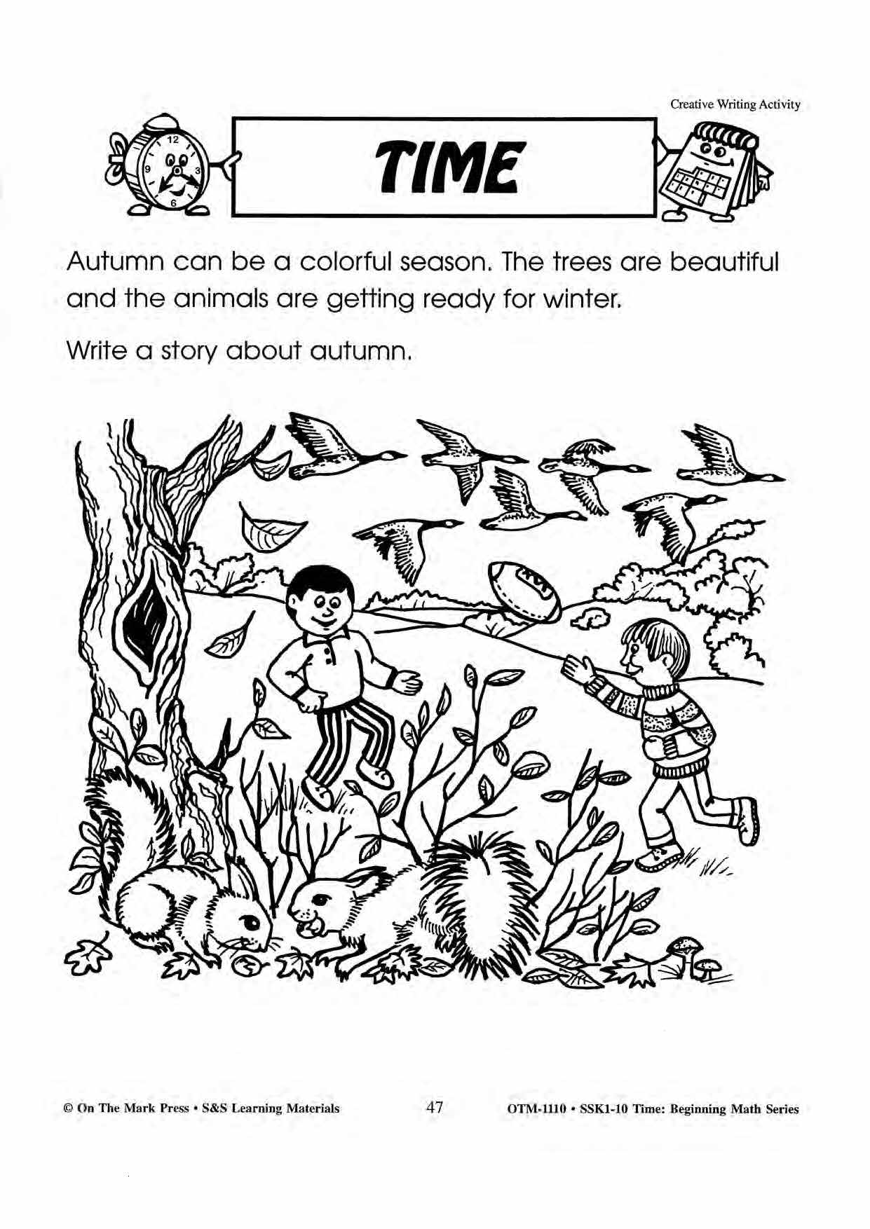 Time Creative Writing Activities Grades 1-3