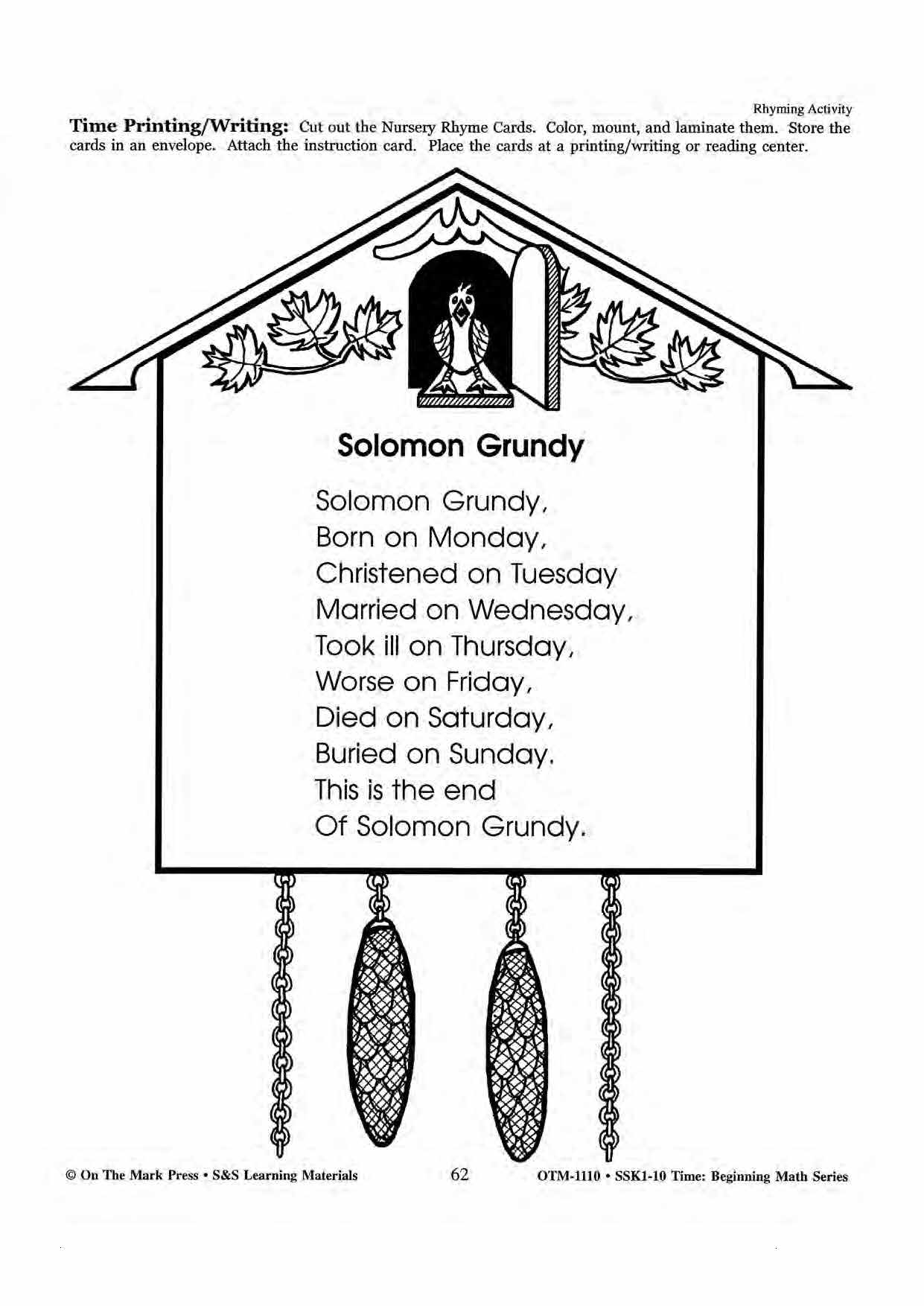 Time Nursery Rhymes Grades 1-3