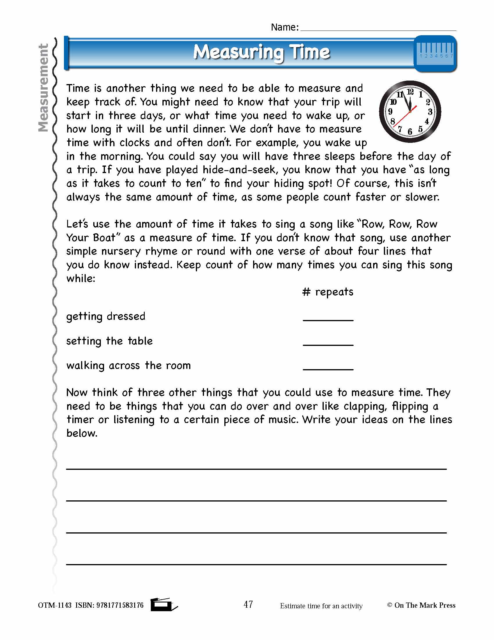 First Grade Measurement Lesson Plan Aligned to Common Core