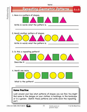 First Grade Patterning Lesson Plans Aligned to Common Core