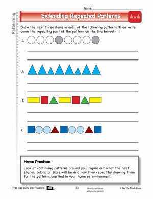 First Grade Patterning Lesson Plans Aligned to Common Core