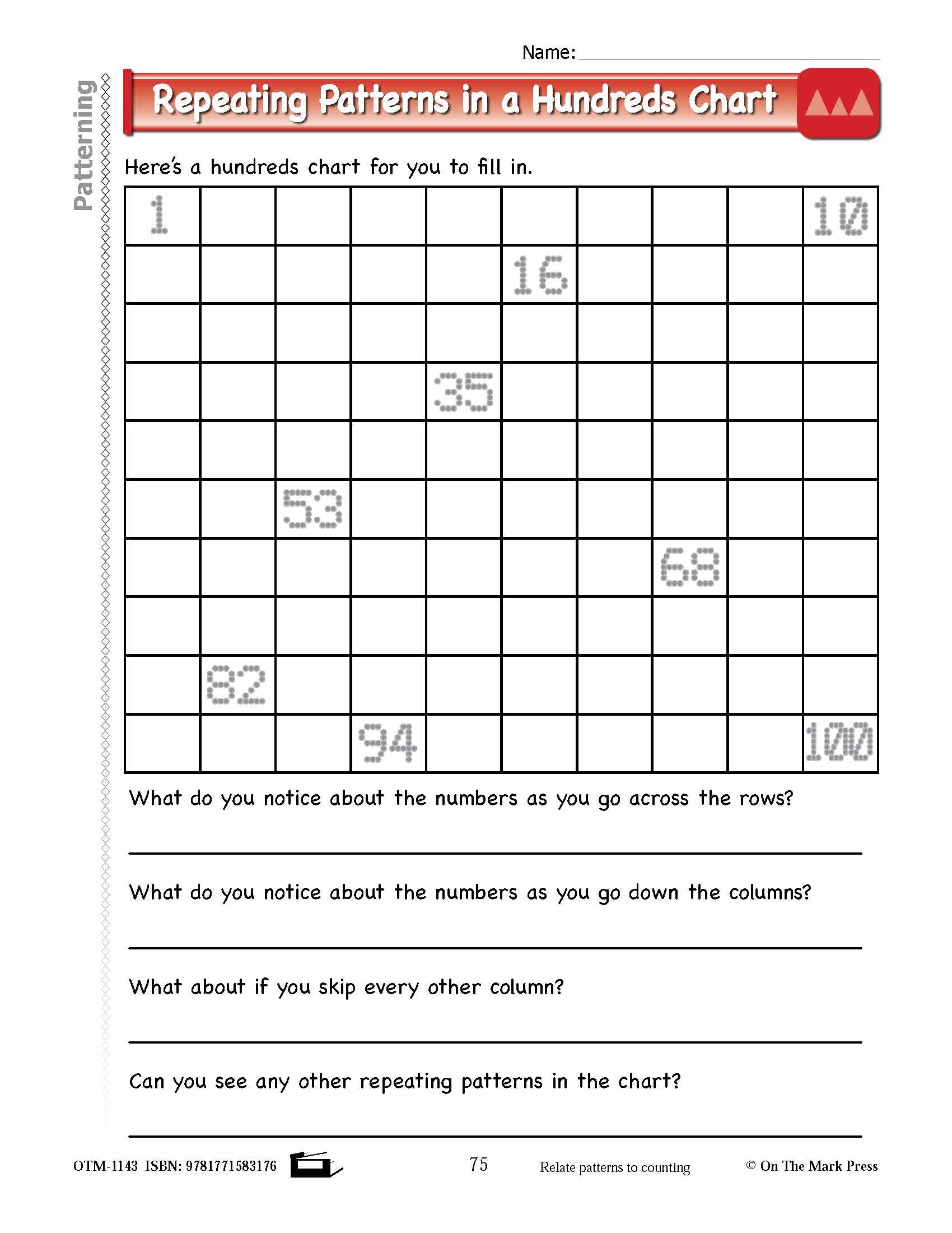 First Grade Patterning Lesson Plans Aligned to Common Core