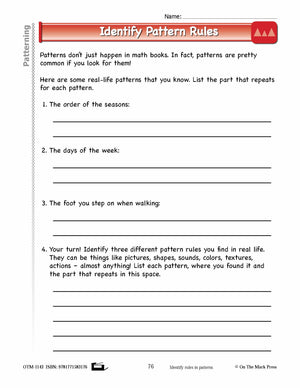 First Grade Patterning Lesson Plans Aligned to Common Core