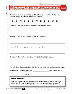 First Grade Patterning Lesson Plans Aligned to Common Core