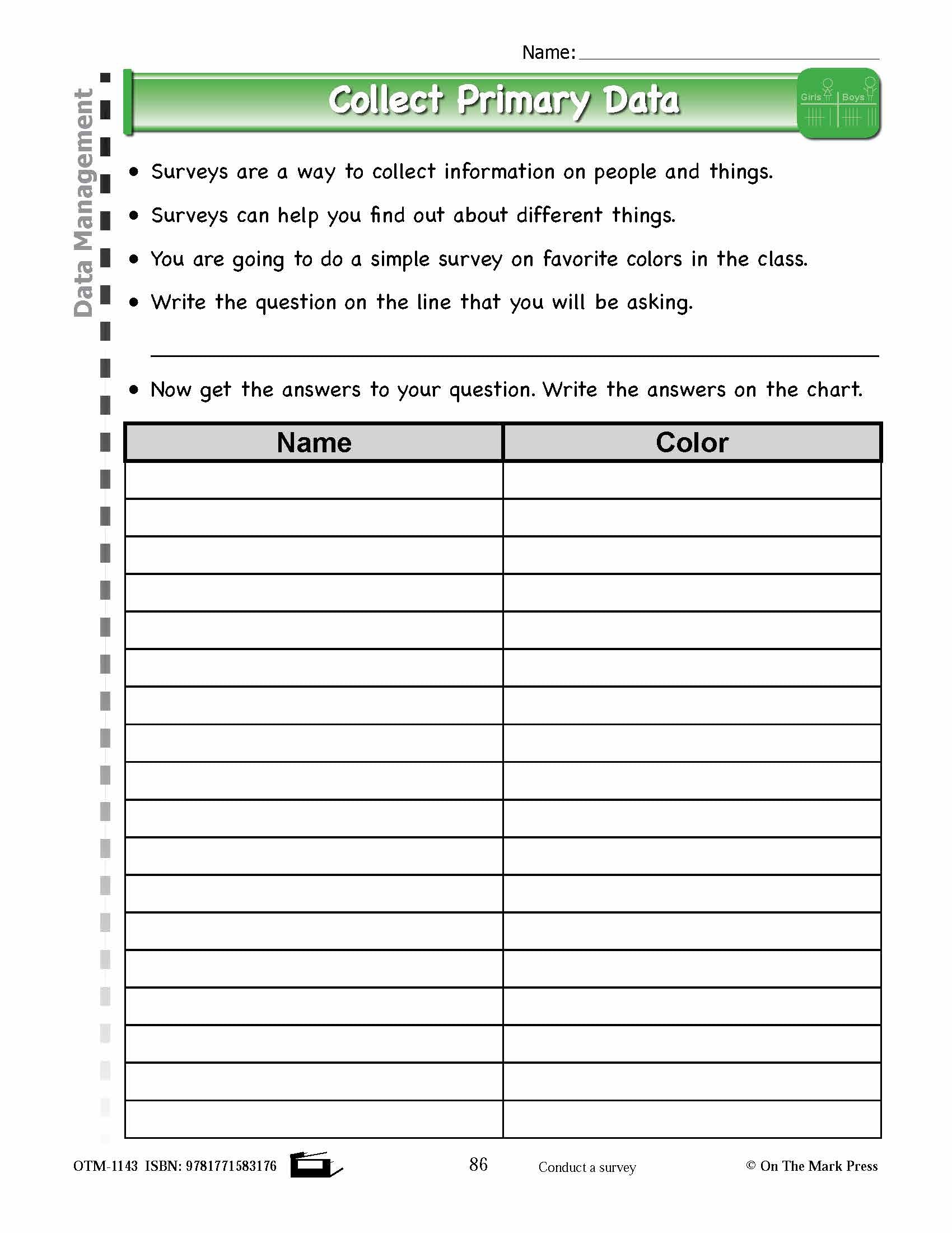 First Grade Data Management Lesson Plans Aligned to Common Core