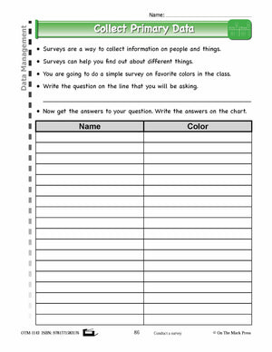 First Grade Data Management Lesson Plans Aligned to Common Core