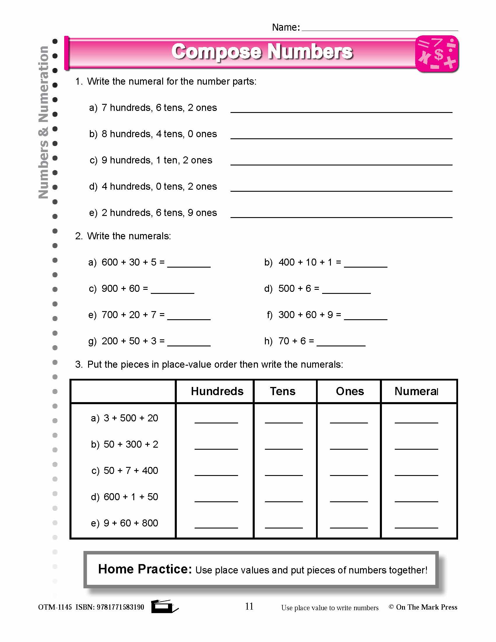 Third Grade Numeration Lesson Plans Aligned to Common Core