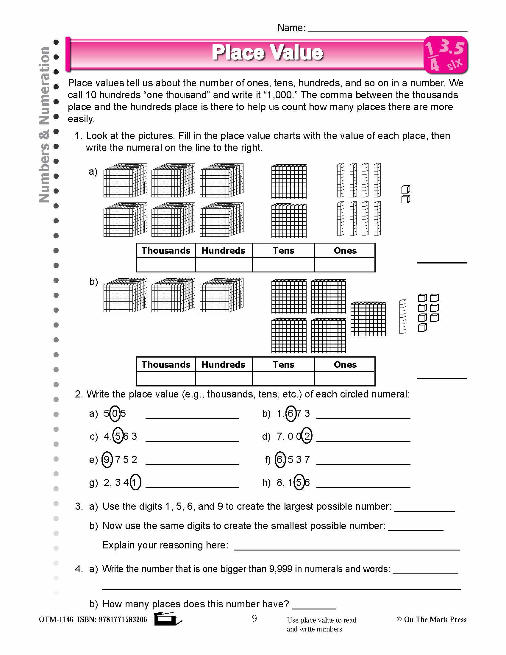 Fourth Grade Numeration Lesson Plans Aligned to Common Core