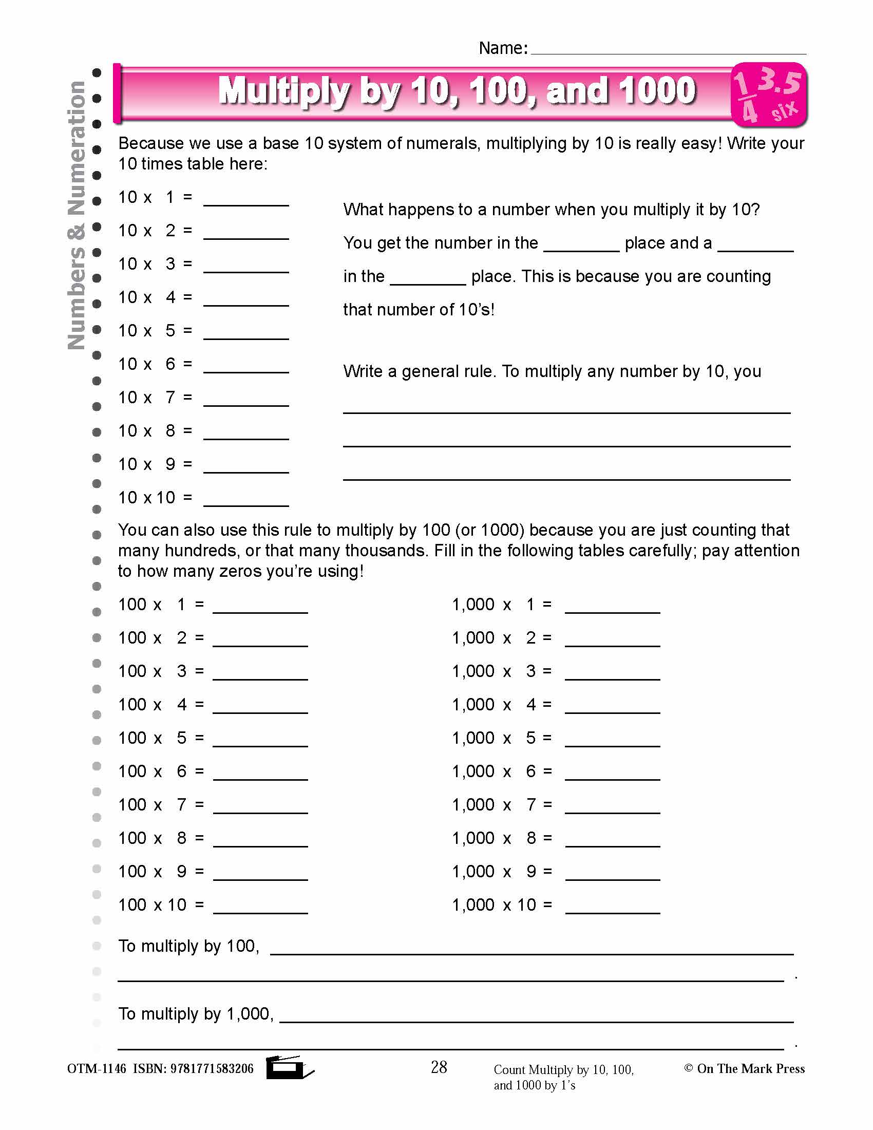Fourth Grade Numeration Lesson Plans Aligned to Common Core
