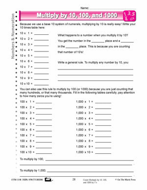 Fourth Grade Numeration Lesson Plans Aligned to Common Core