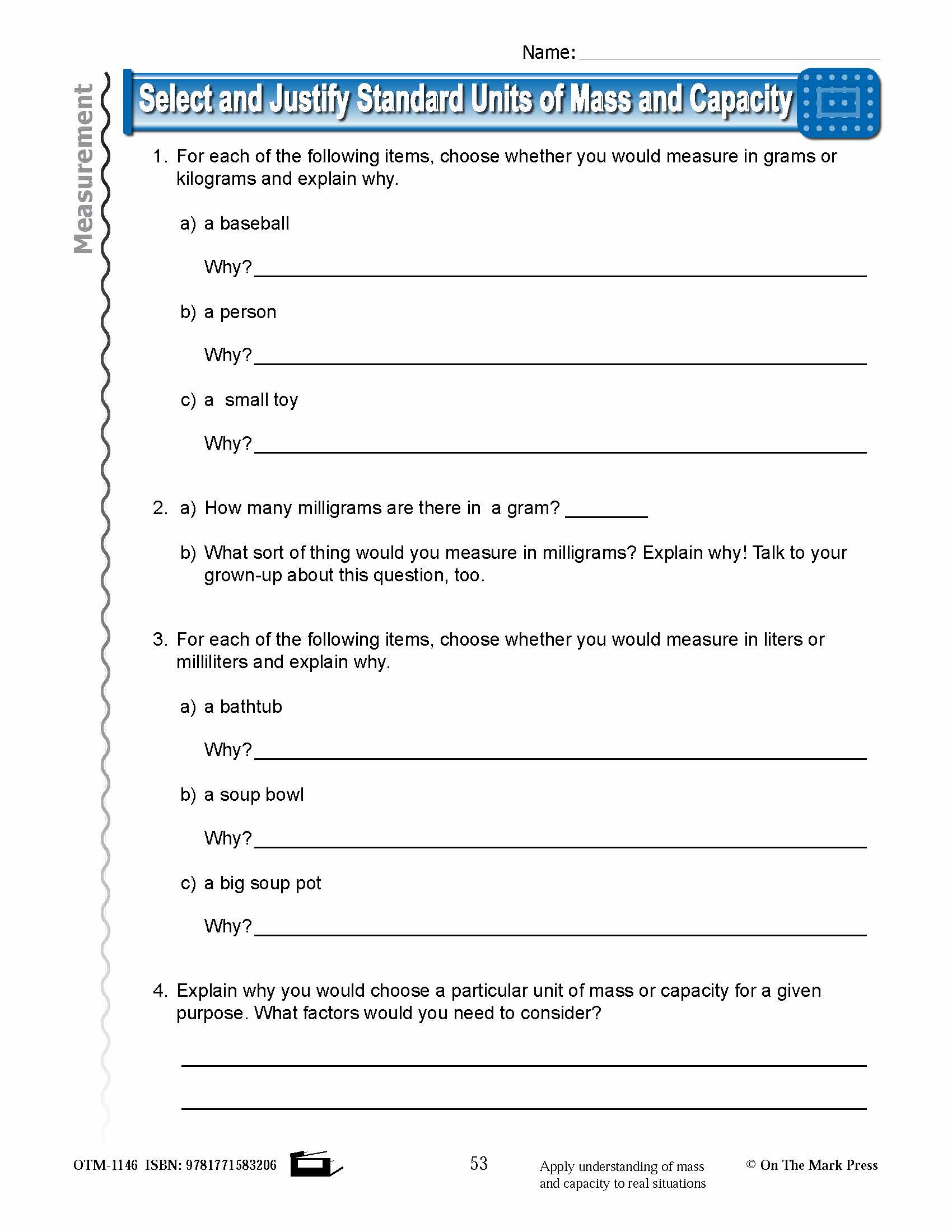 Fourth Grade Measurement Lesson Plans Aligned to Common Core