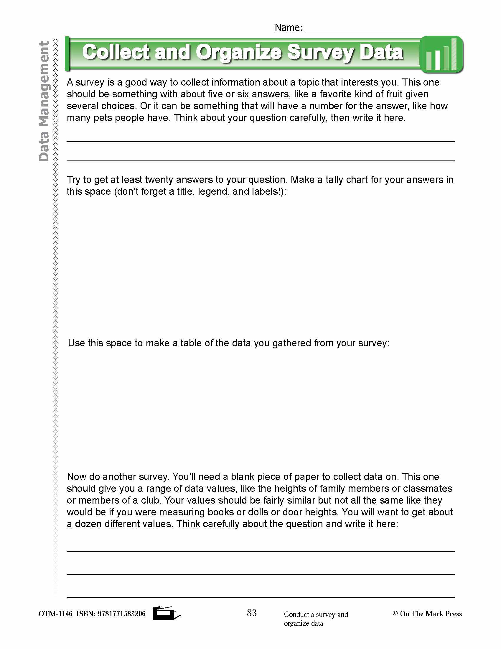 Fourth Grade Data Management  Lesson Plans Aligned to Common Core
